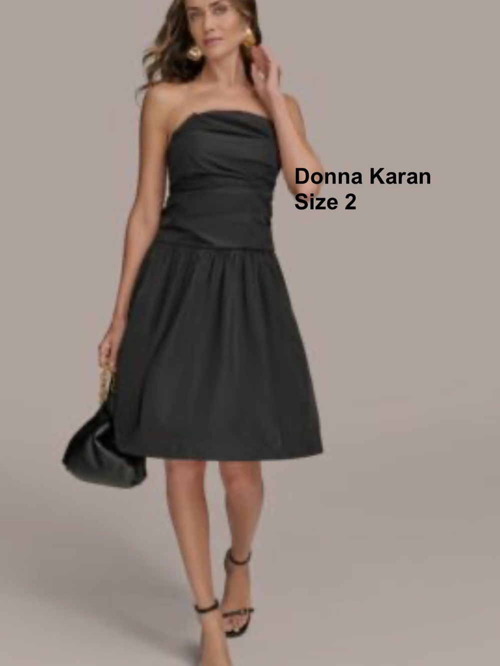 Donna Karan Black Strapless Cocktail Dress